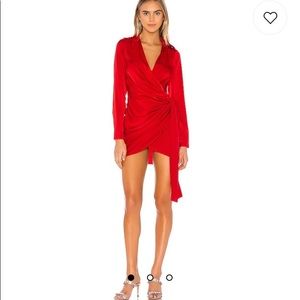 Revolve Superdown Sophie Draped Mini Dress in Red sz Small